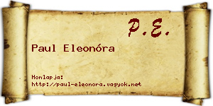 Paul Eleonóra névjegykártya